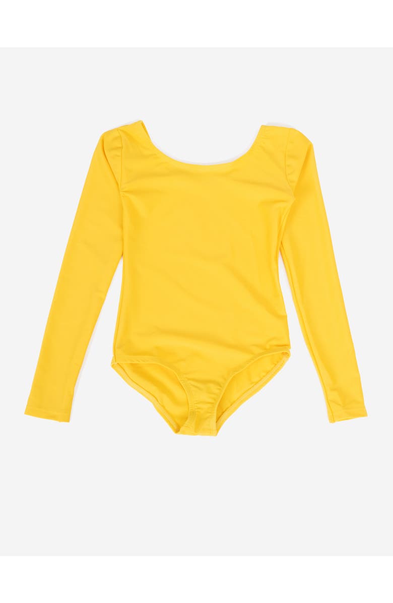 Leveret Girls Long Sleeve Leotard, Main, color, Yellow