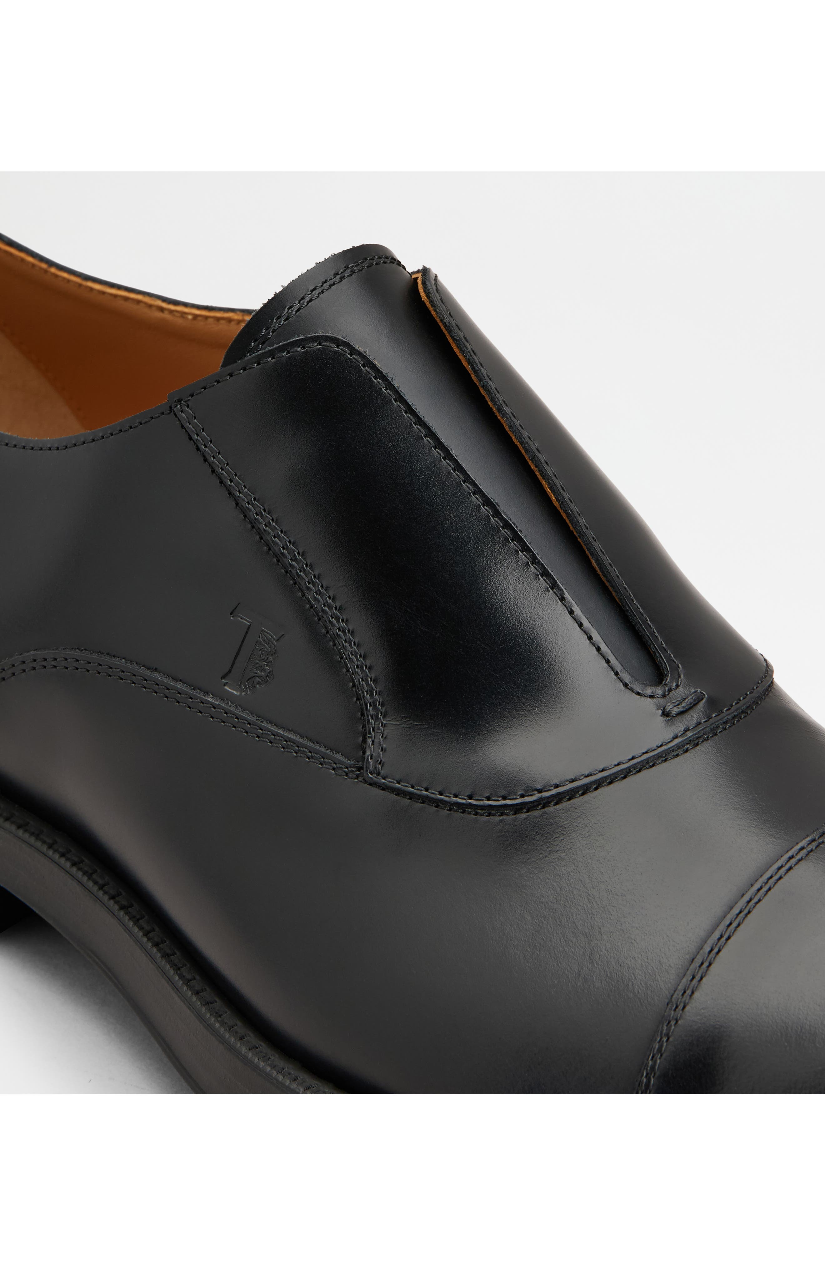 Elasticated Cap Toe Oxford, Alternate, color, NERO