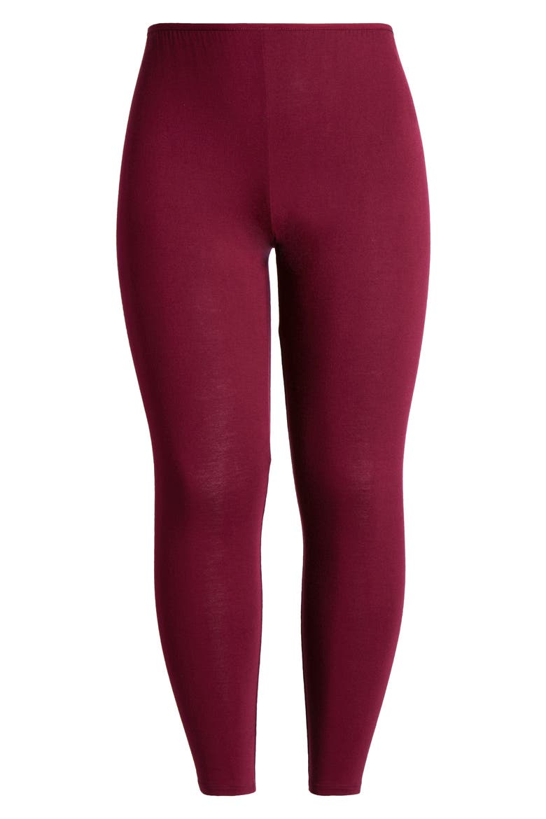 Comfortable Ankle Leggings, Alternate, color, WINE