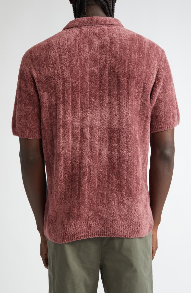 The Elder Statesman Chenille Rib Polo Sweater, Alternate, color, 