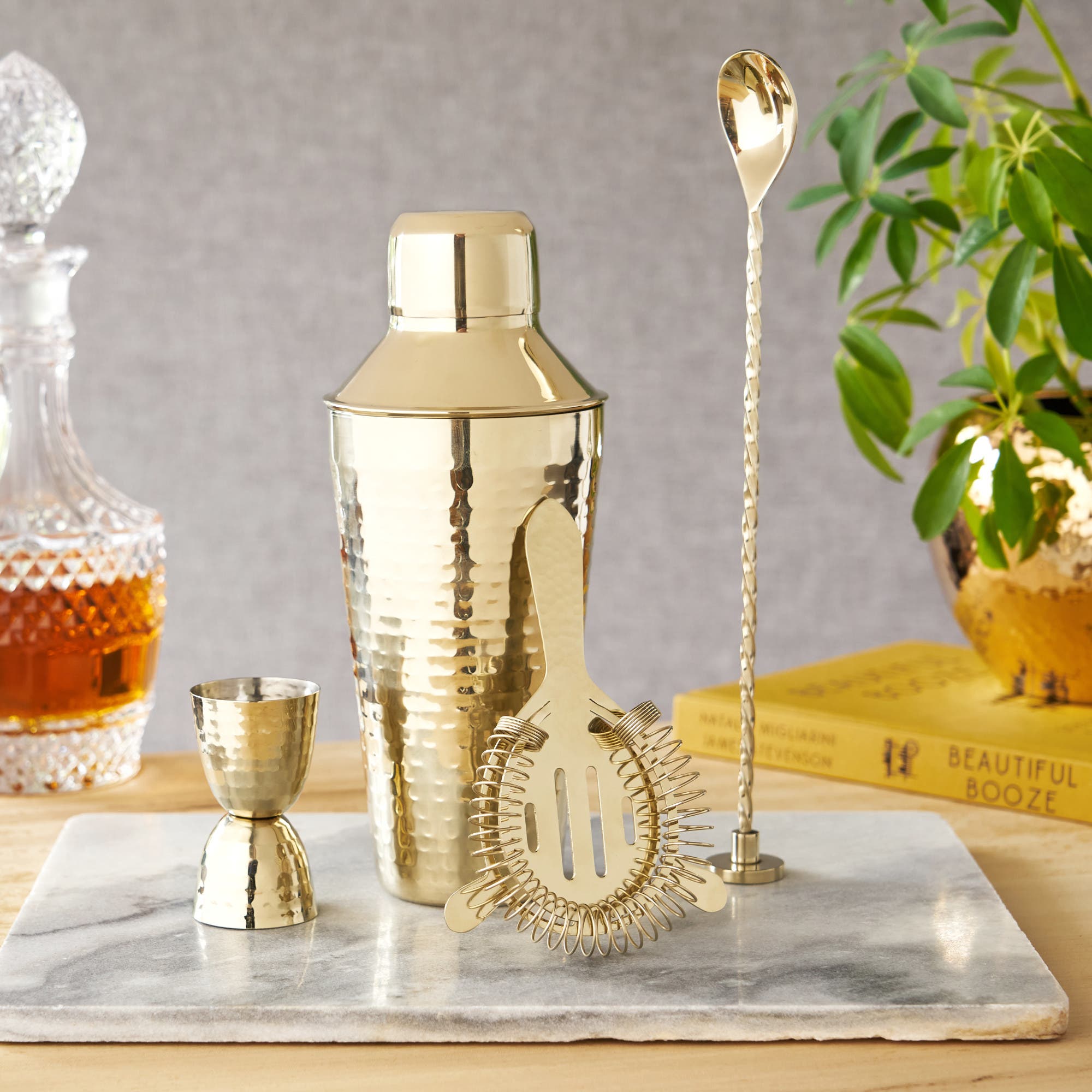 Hammered 4-Piece Barware Set - Thumbnail 4