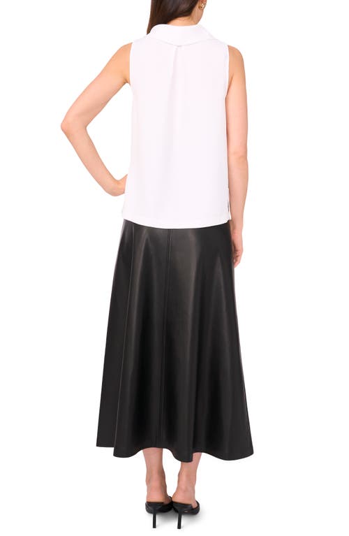 Vince Camuto Cowl Neck Sleeveless Blouse In White