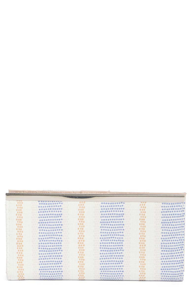MUNDI SMALL LEATHER GOODS Slim Stripe Clutch, Main, color, Marine Linen