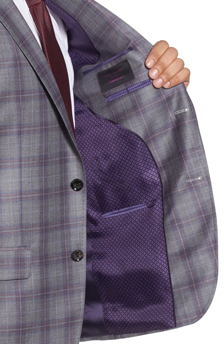 Ted Baker London Jay Trim Fit Plaid Wool Suit, Alternate, color, 