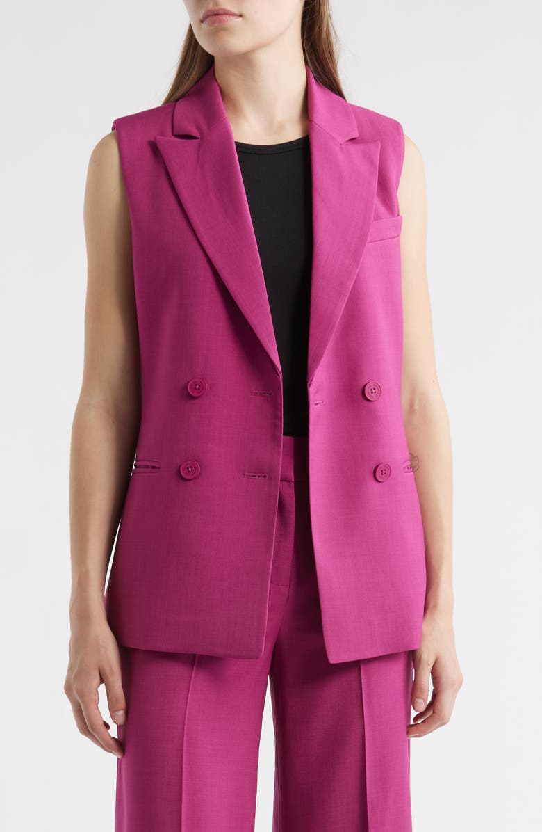 Tahari ASL Wide Leg Pants, Alternate, color, Wild Berry