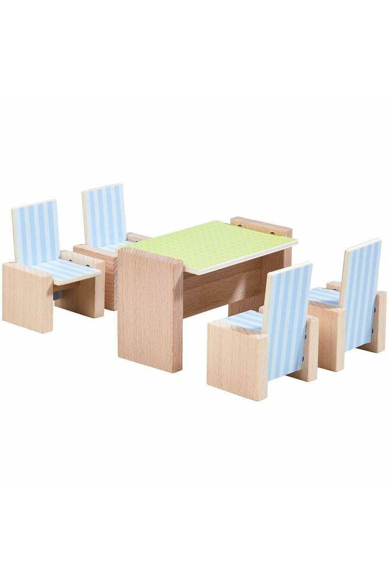 Little Friends Dining Room - Wooden Dollhouse Furniture for 4" Bendy Dolls, Main, color, Multi