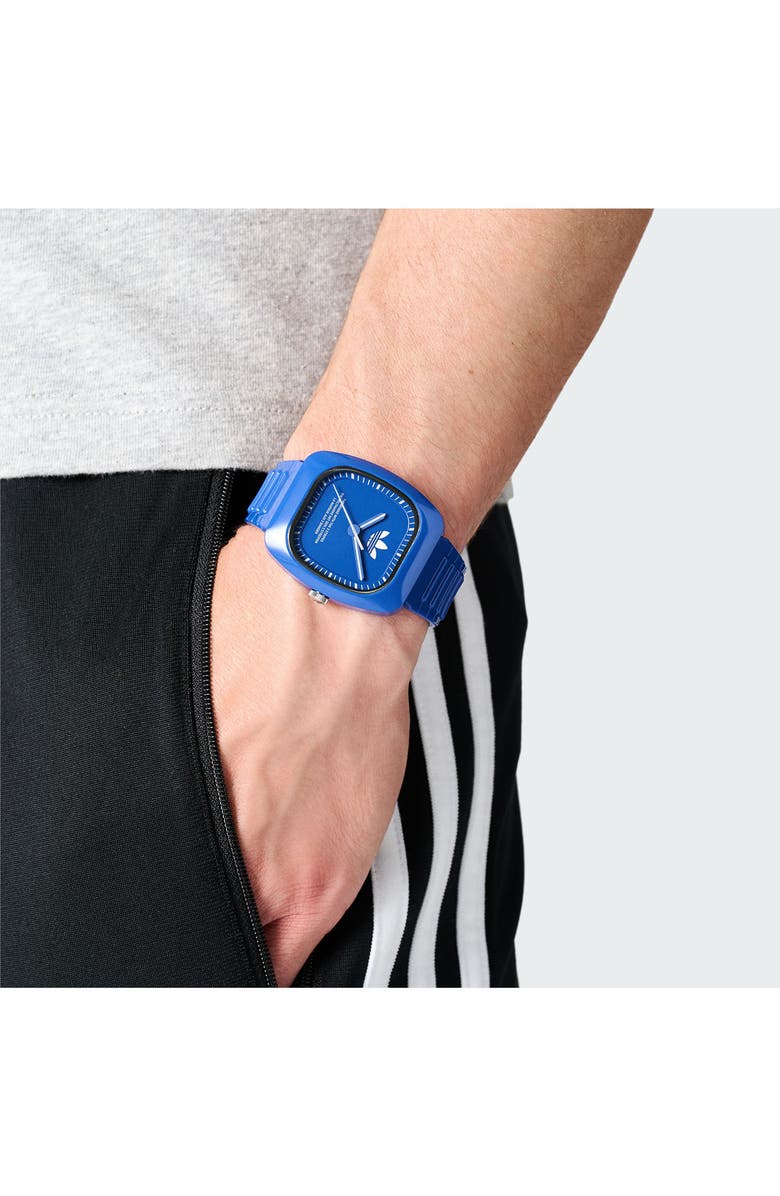 adidas Retro Wave Two Bio-Resin Strap Watch, 37mm, Alternate, color, Blue