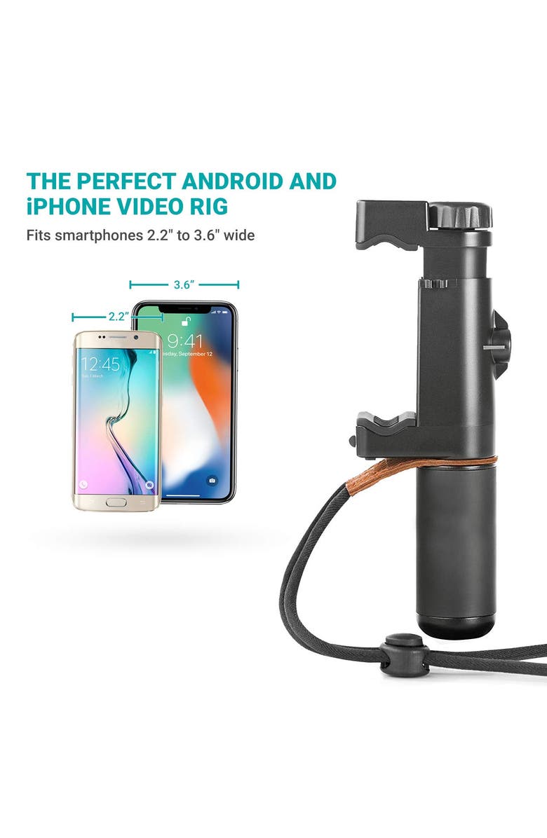 MOVO PR-1 Smartphone Grip Handle Rig - Compatible with Most Smartphones, Alternate, color, Black