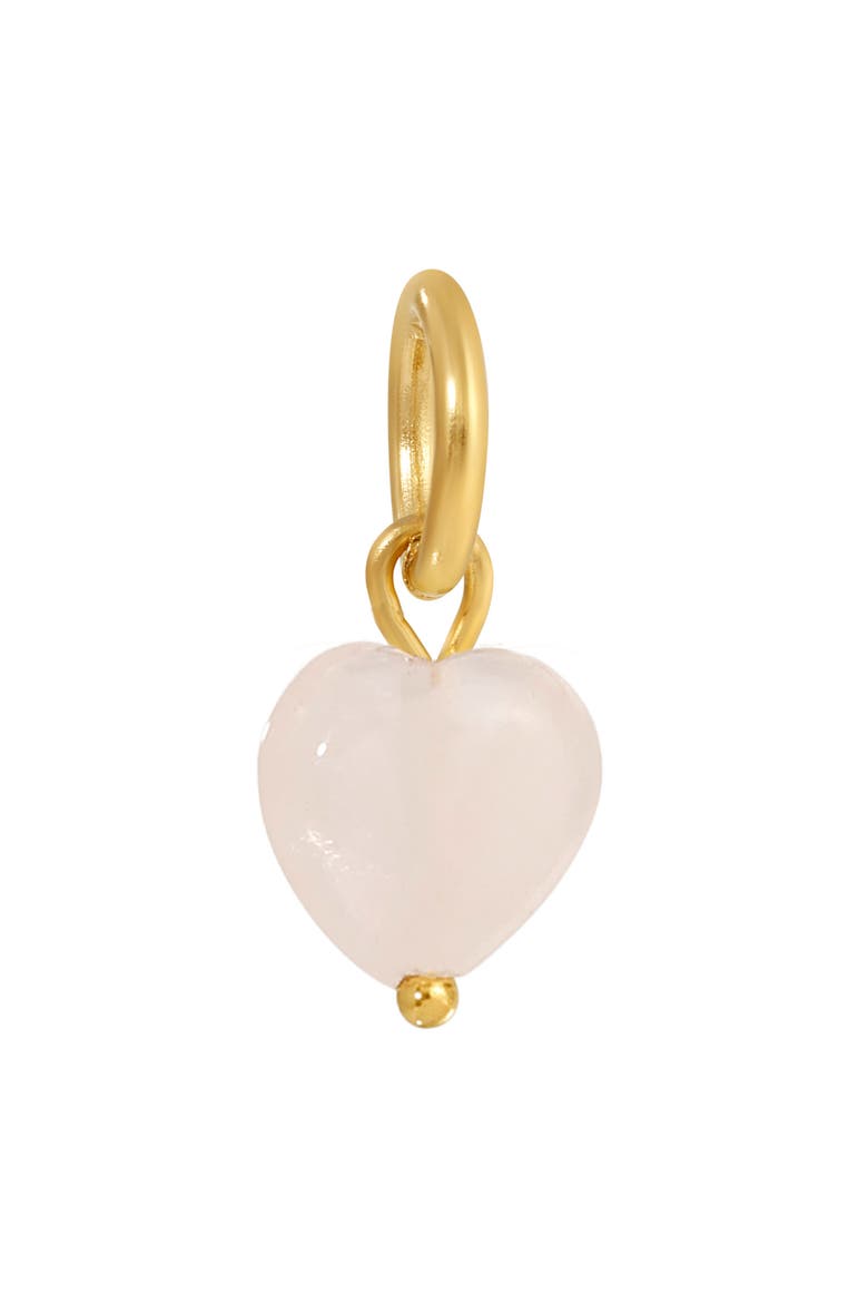 Rose Quartz Heart Charm, Main, color, GOLD