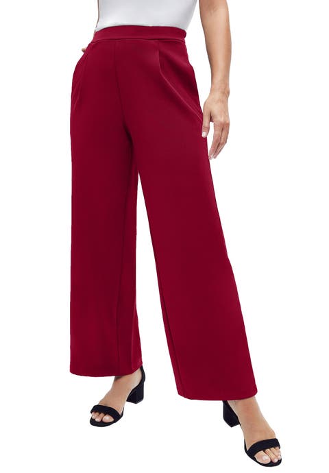 Stretch Knit Crepe Wide Leg Pant (Plus)