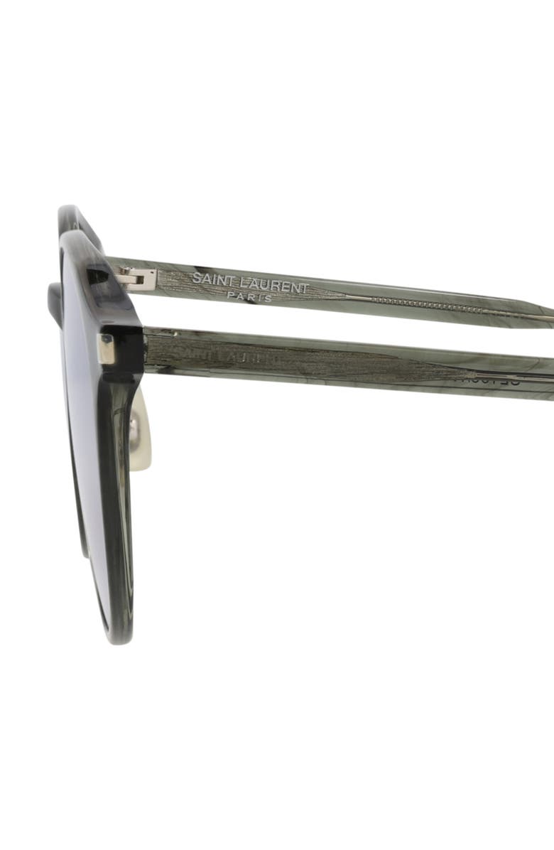 Saint Laurent 56mm Round Sunglasses, Alternate, color, Grey Grey Silver