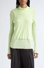 MELITTA BAUMEISTER Double Layer Cotton Turtleneck Top