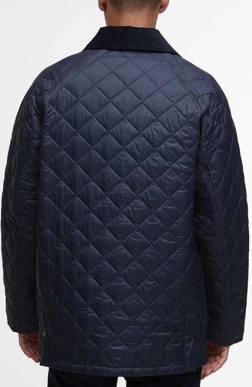 Barbour Diamond-quilting Corduroy-collar Jacket In Blue