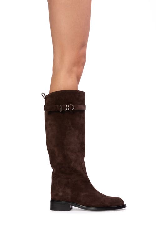 Black Suede Studio Ashley Suede Boot In Brown