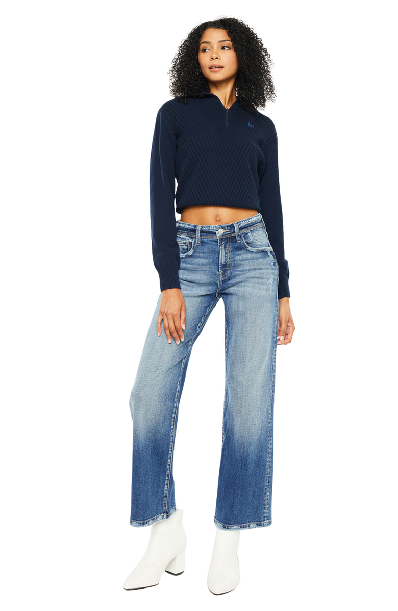 KanCan Premier Angela Premier High Rise Slim Wide Leg Jeans, Alternate, color, Medium Wash