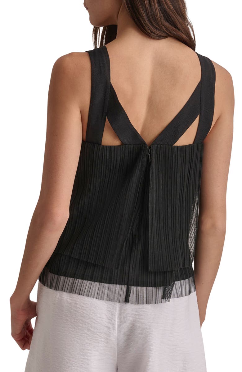 DKNY Plissé Mesh Tank Top, Alternate, color, 