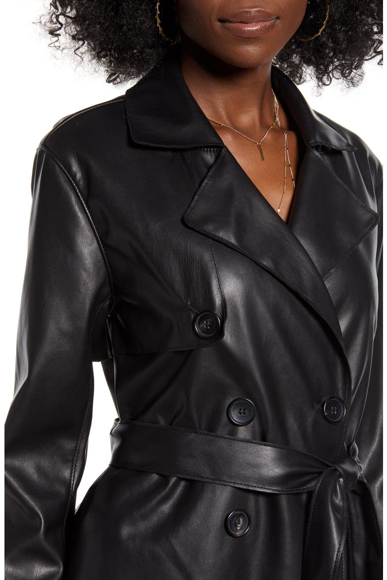Faux Leather Trench Coat, Alternate, color, SCORPIO