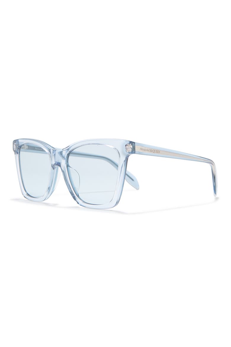 Alexander McQueen 54mm Square Sunglasses, Alternate, color, LIGHT BLUE