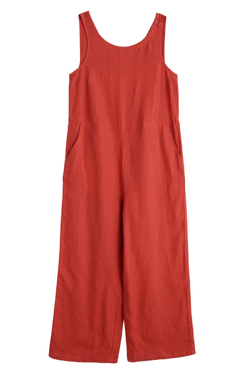 Seasalt Cornwall Salt Air Wide Leg Linen Jumpsuit, Alternate, color, Carnelian