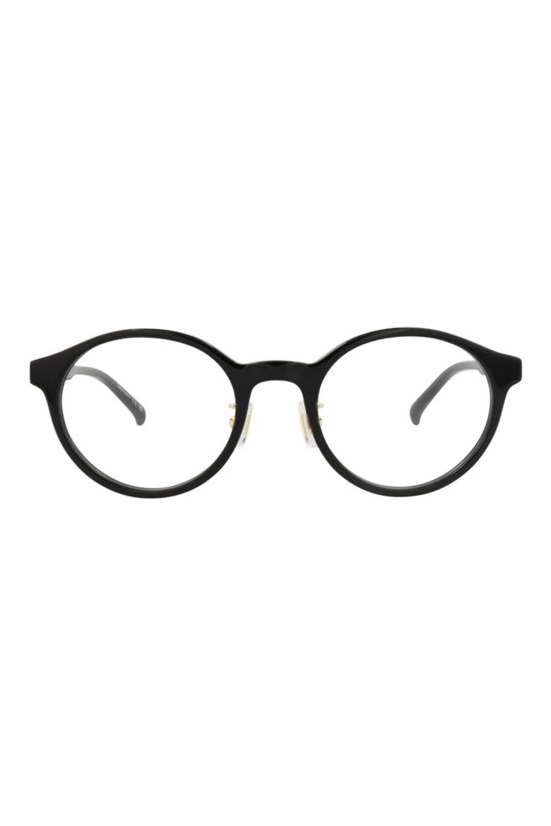 50mm Round Optical Glasses, Main, color, BLACK BLACK TRANSPARENT