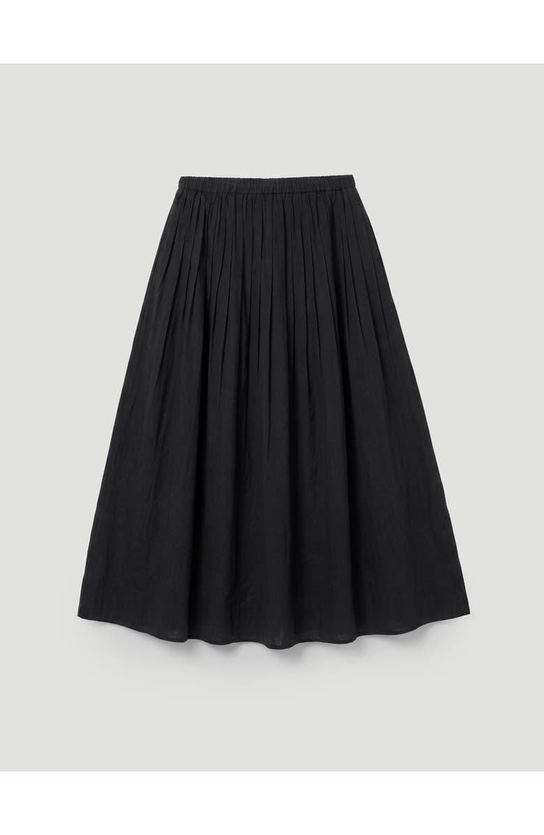 Hush Maddie Pleated Cotton Voile Midi Skirt, Alternate, color, Black