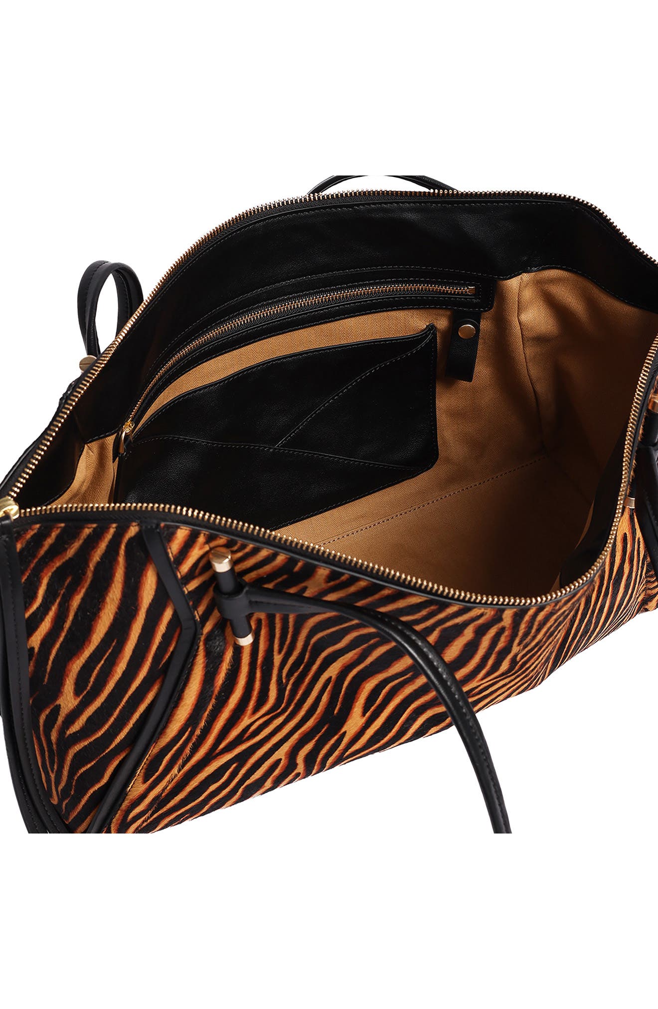 Highline East West Top Zip Leather Tote, Alternate, color, NATURAL/ BLACK