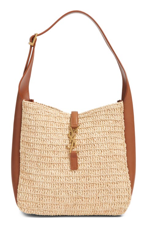 Le 5 à 7 Raffia & Leather Hobo Bag