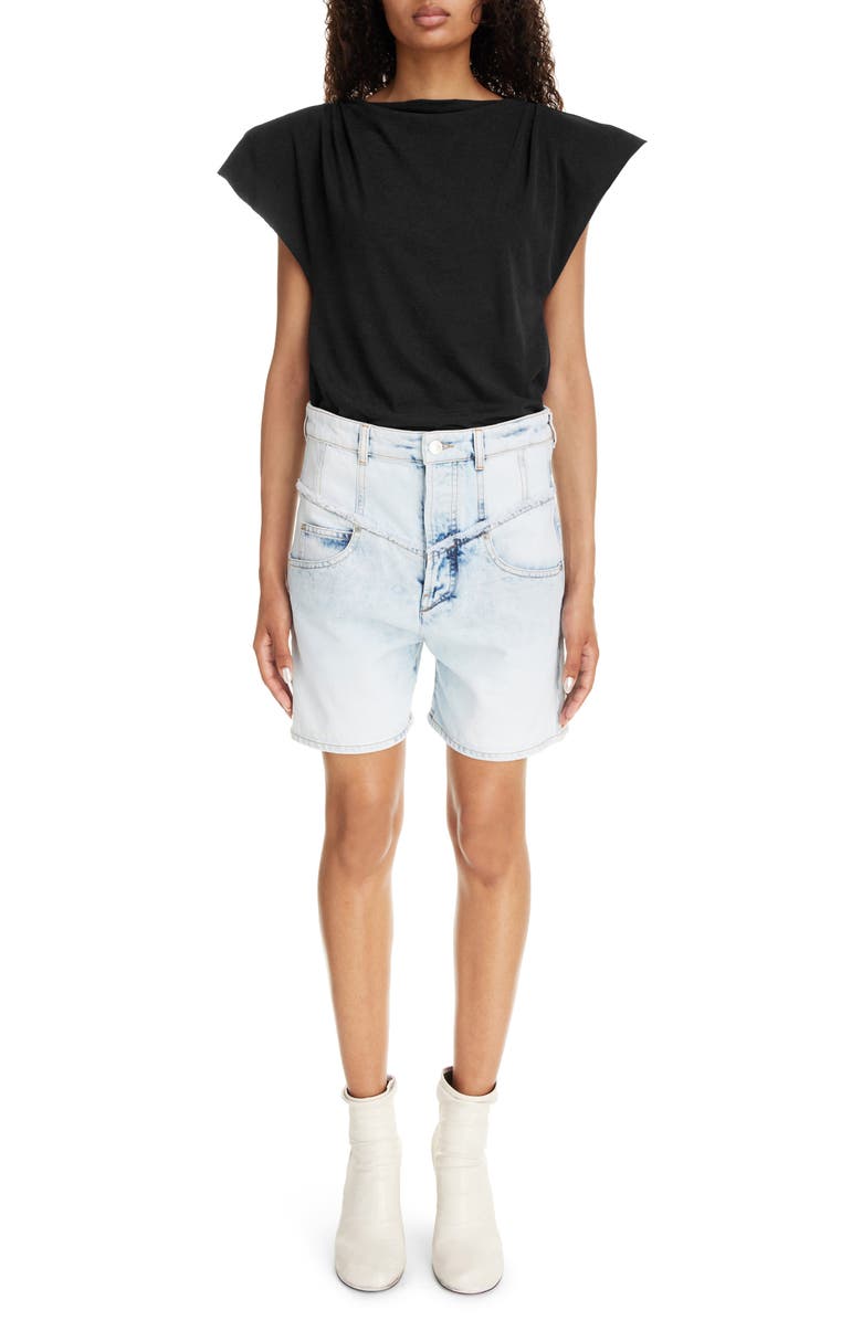 Isabel Marant Oreta High Waist Denim Shorts, Alternate, color,