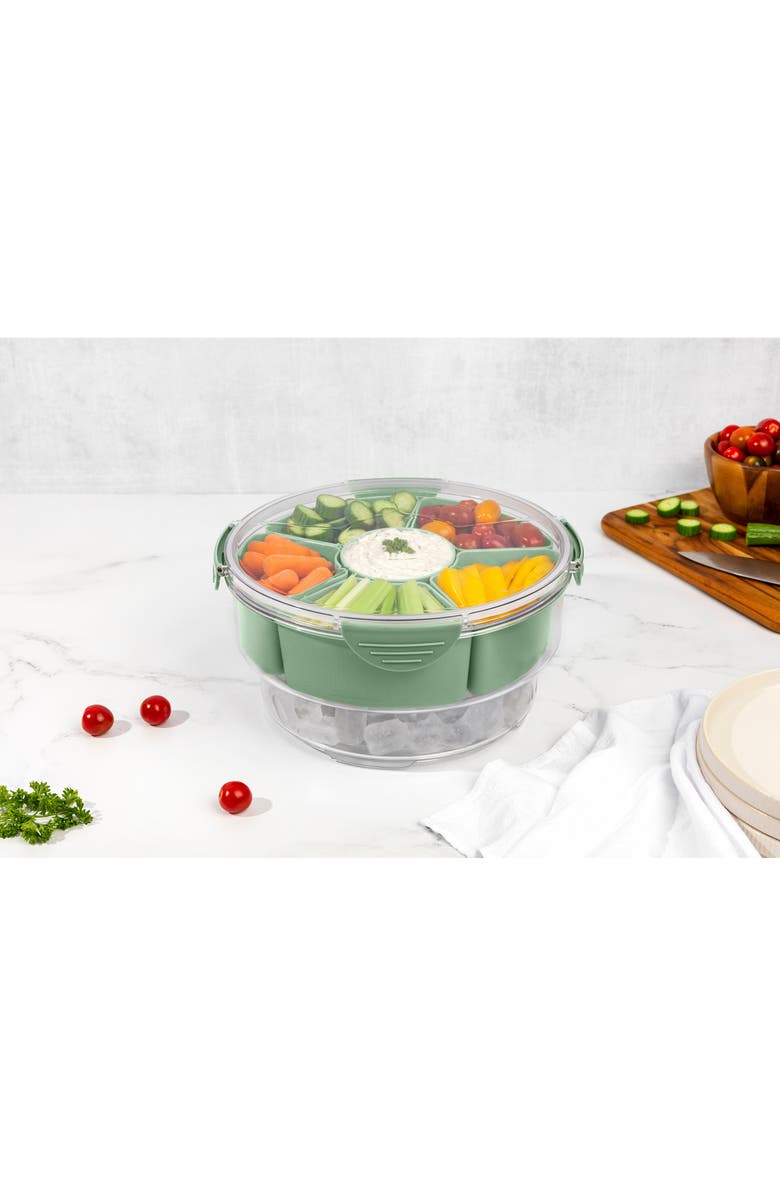 Core Home 6-Section Snack Lazy Susan with Ice Compartment, Alternate, color, Matcha