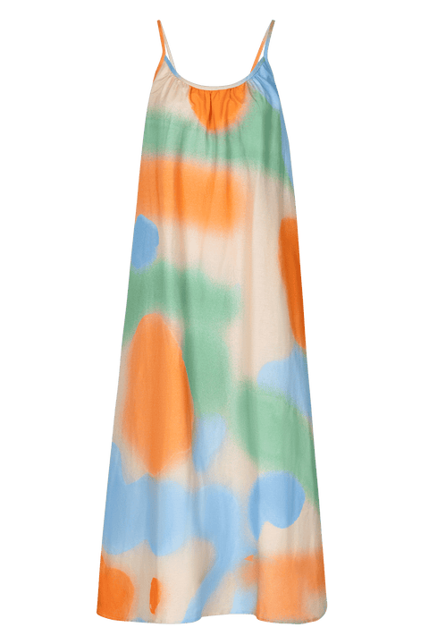 Ophelia Open-Back Strappy Printed Maxi Dress