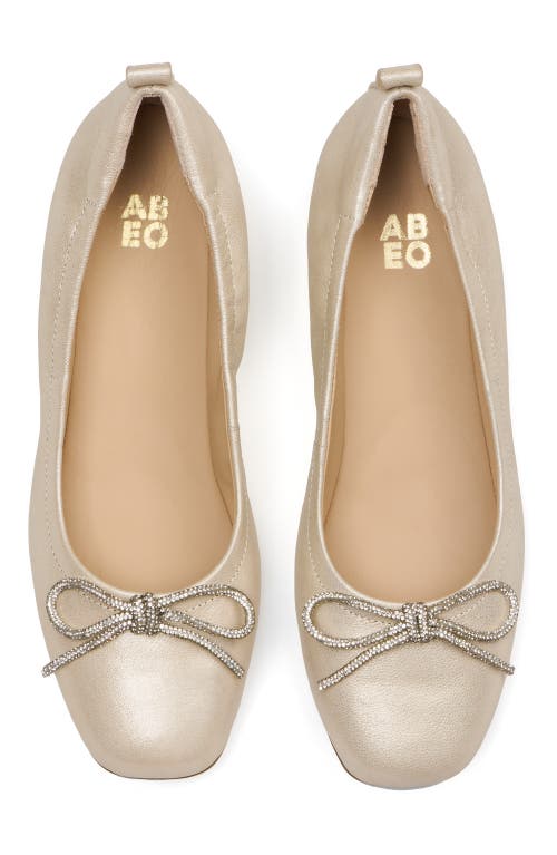 Abeo Cadence Bow Ballet Flat In Gold Sparkle - Metatarsal