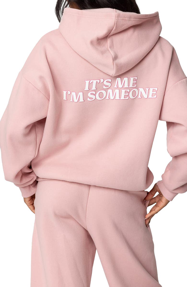 EDIKTED Someone Loves You Hoodie, Alternate, color, Pink