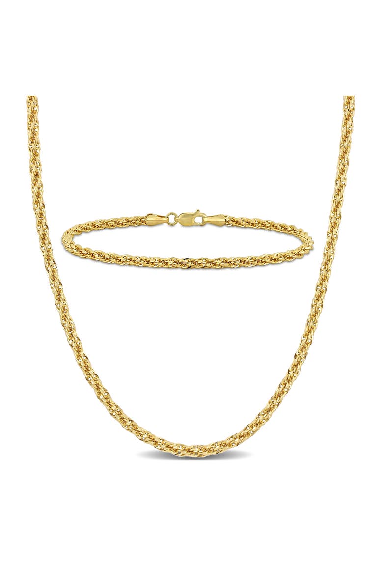 2-Piece Set Infinity Rope Chain Bracelet & Necklace 14k, Main, color, Yellow Gold