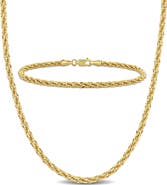 Julianna B. 2-Piece Set Infinity Rope Chain Bracelet & Necklace 14k