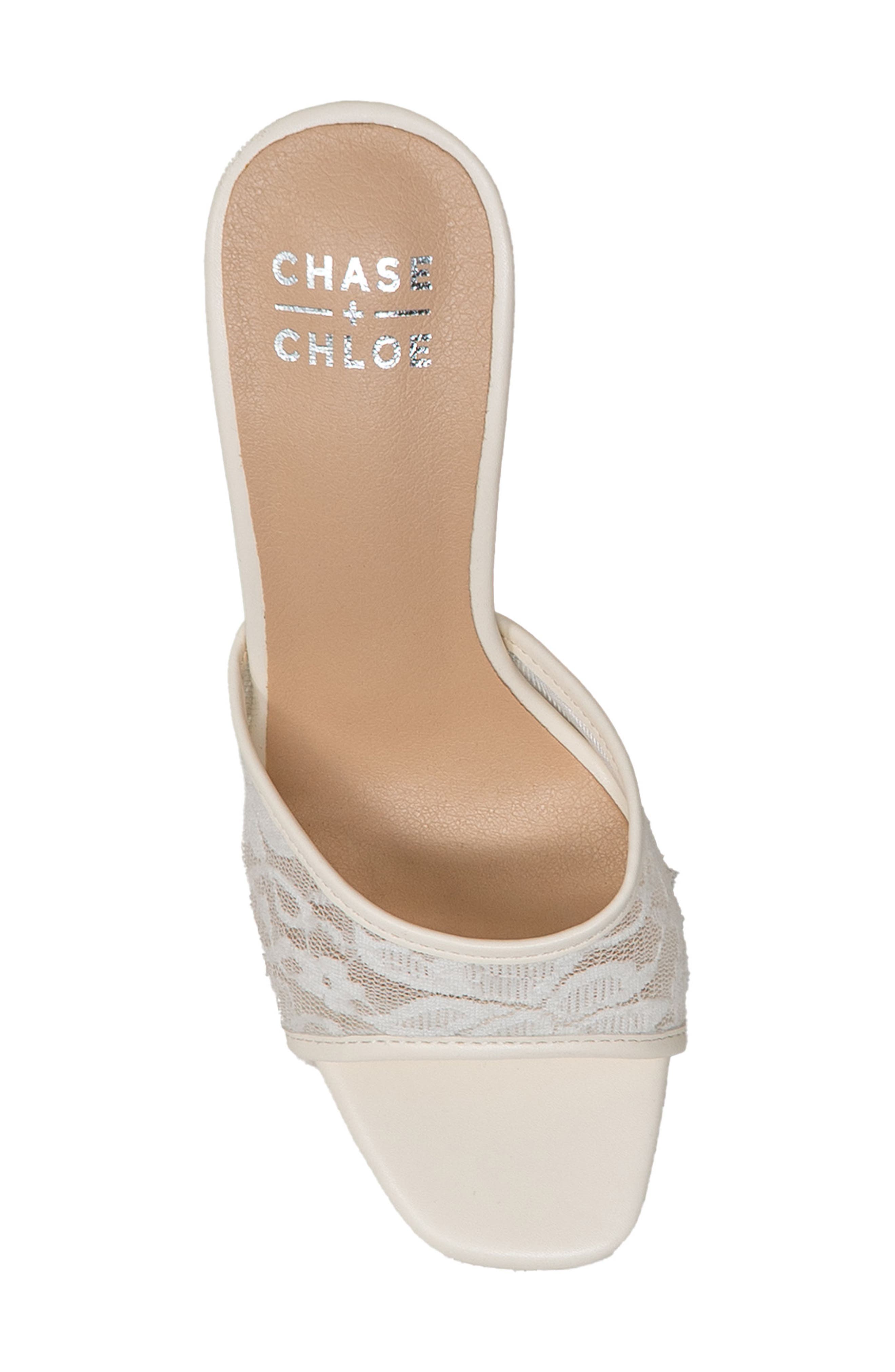 CHASE AND CHLOE Nerissa Lace Sandal, Alternate, color, Off White