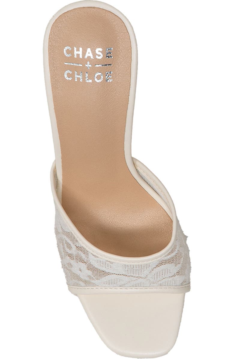 CHASE AND CHLOE Nerissa Lace Sandal, Alternate, color, Off White