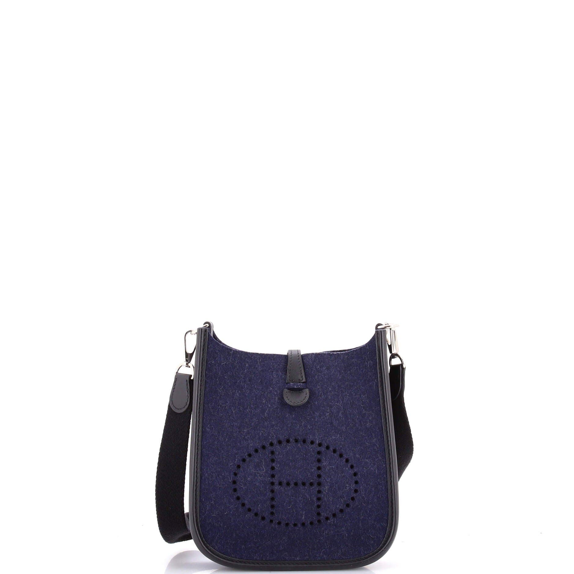 Pre-Owned Hermes Evelyne Bag Gen III Felt TPM, Main, color, Bleu Nuit