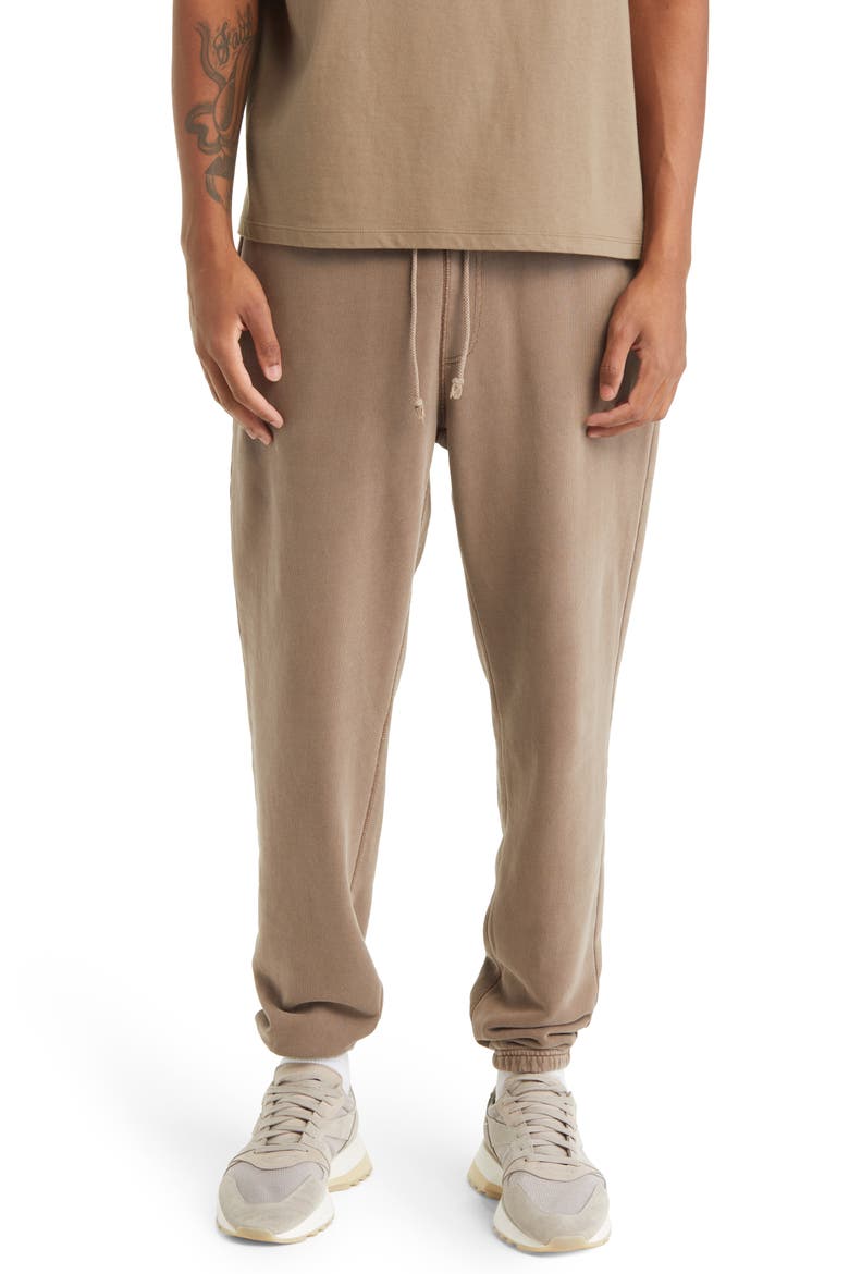 Core Organic Cotton Brushed Terry Sweatpants, Main, color, VINTAGE BROWN