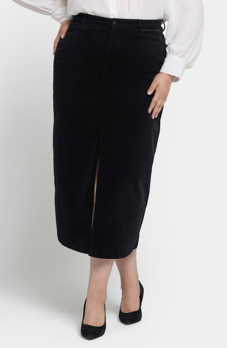 NYDJ High Waist Slit Front Corduroy Maxi Skirt, Main, color, 