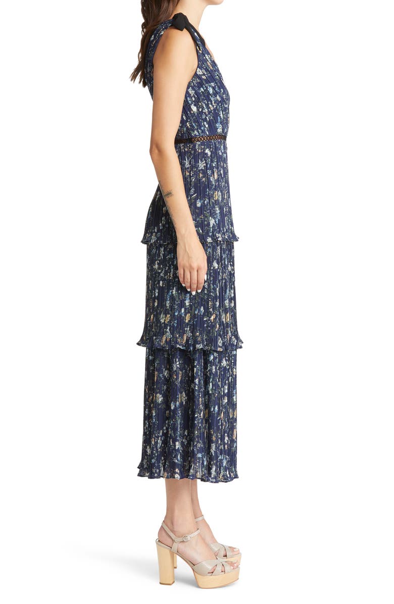 Lulus Floral Tiered Ruffle Chiffon Dress, Alternate, color, 