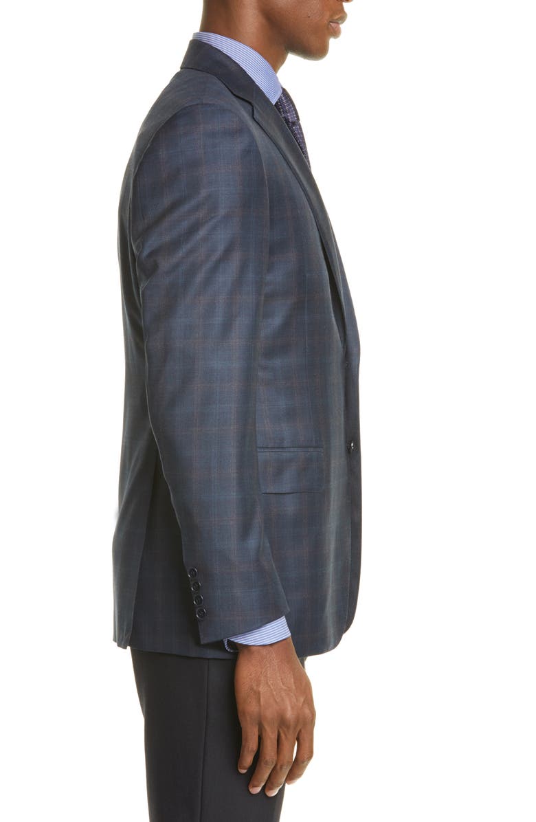 Canali Sienna Soft Classic Fit Plaid Wool Sport Coat, Alternate, color,