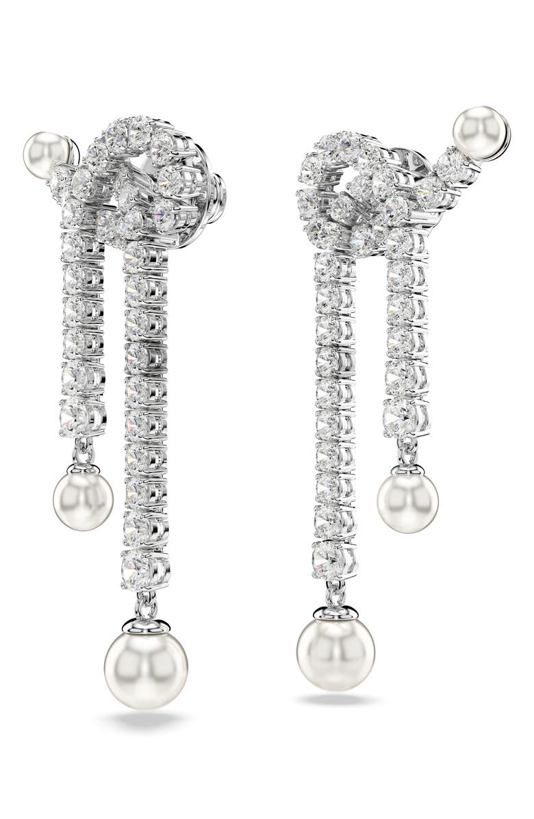 Swarovski Matrix Imitation Pearl & Crystal Drop Earrings, Alternate, color, 