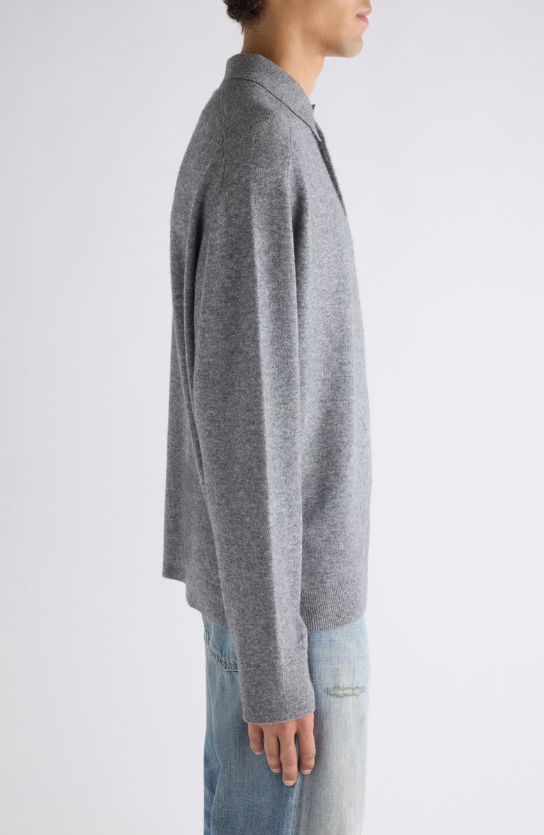 Acne Studios Kluxey Light Richard Yak Hair 
Wool Polo Sweater, Alternate, color, Dark Grey