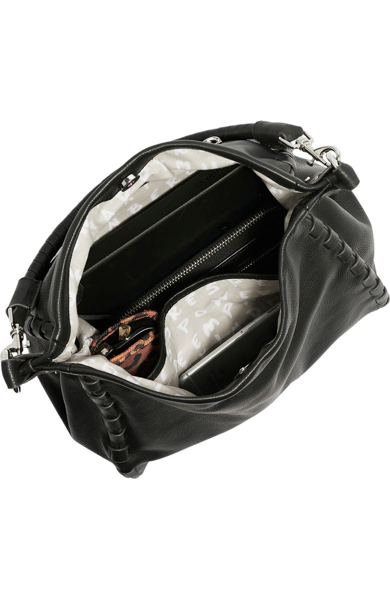 AIMEE Zen Leather Hobo, Alternate, color, Black