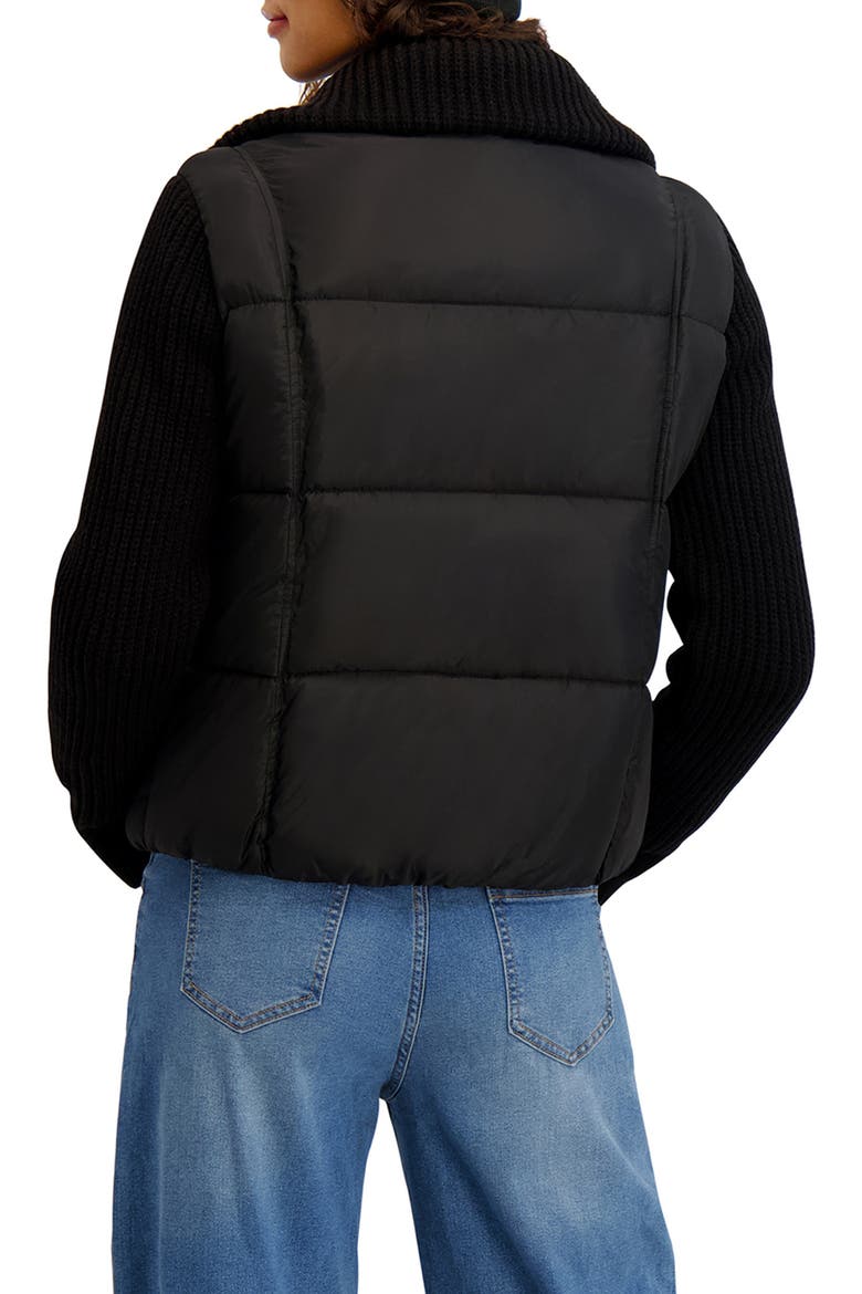 Knit Sleeve Quilted Core Jacket, Alternate, color, BLACK
