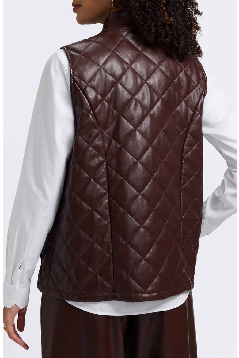 Billie Faux Leather Diamond Quilted Vest, Alternate, color, CHICORY COFFEE