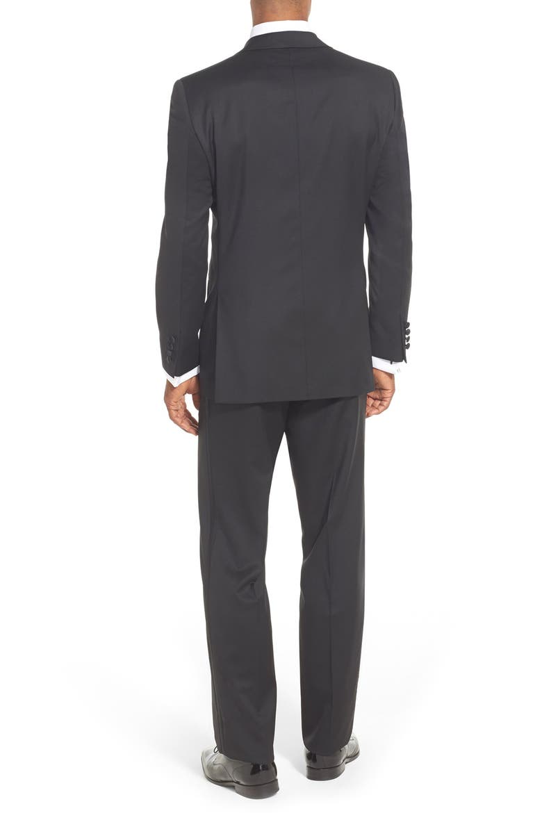 Classic Fit Loro Piana Wool Notch Lapel Tuxedo, Alternate, color, BLACK