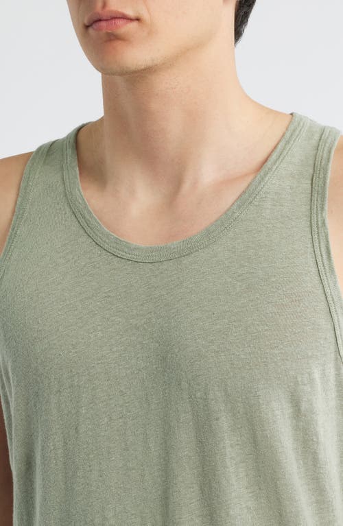 Alex Crane  Linen Tank In Green