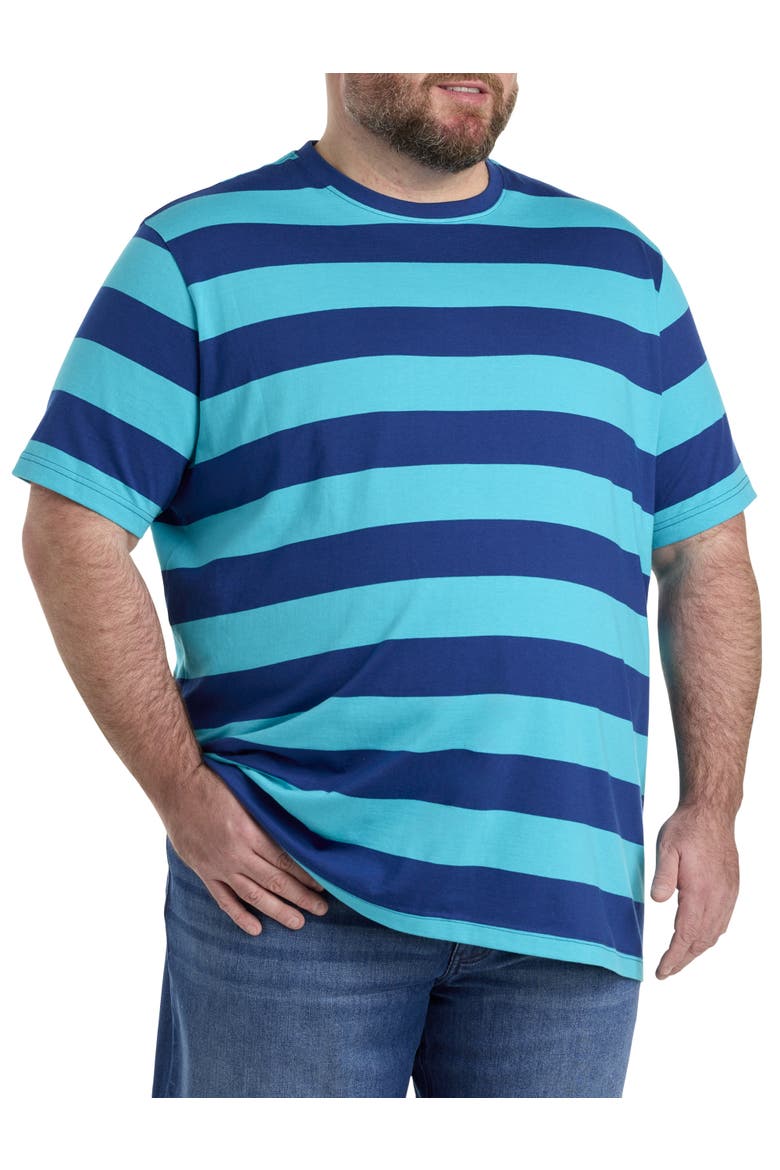 Big & Tall Performance Striped T-Shirt, Alternate, color, BLUE MULTI