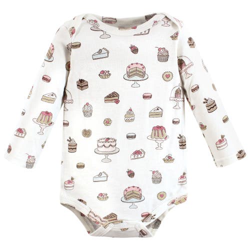 Hudson Baby Infant Breathable Cotton Long-sleeve Bodysuit Bundle 3 Count In Multi